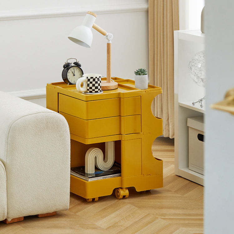 Nordic 2-Tier Rotational Side Table with Casters