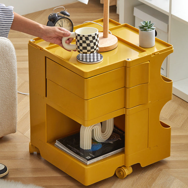 Nordic 2-Tier Rotational Side Table with Casters