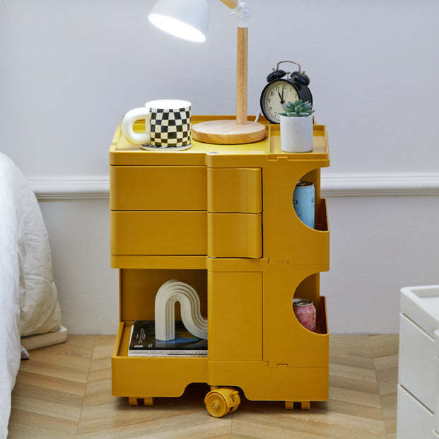 Nordic 2-Tier Rotational Side Table with Casters