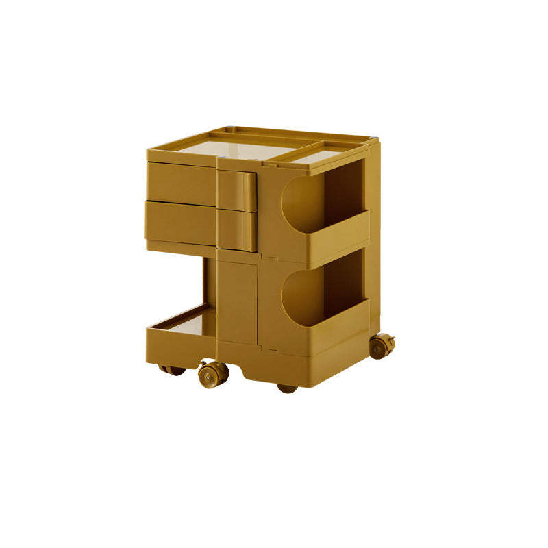 Nordic 2-Tier Rotational Side Table with Casters