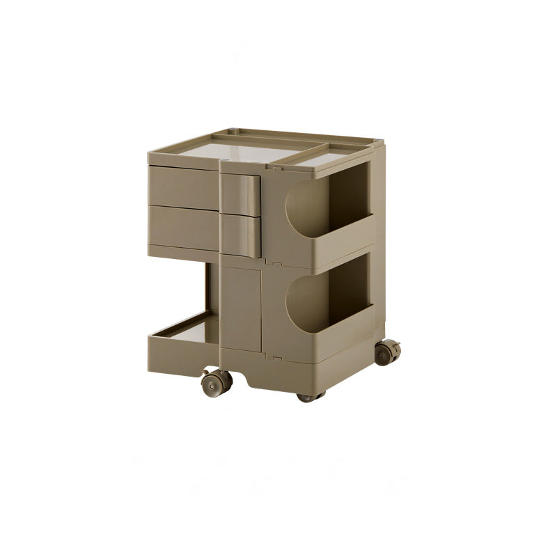 Nordic 2-Tier Rotational Side Table with Casters