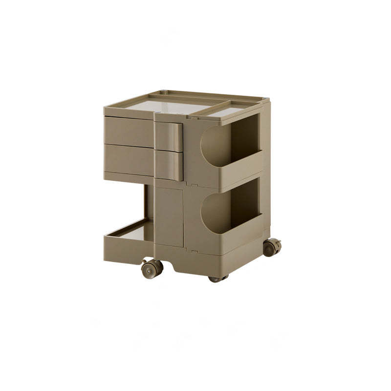Nordic 2-Tier Rotational Side Table with Casters