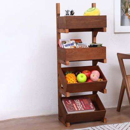 Farmhouse Wooden 3/4-Tier Snack Storage Display Shelves