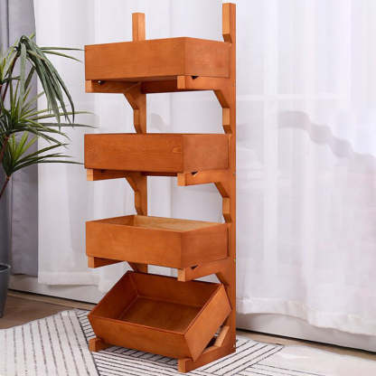 Farmhouse Wooden 3/4-Tier Snack Storage Display Shelves