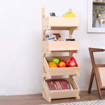 Farmhouse Wooden 3/4-Tier Snack Storage Display Shelves