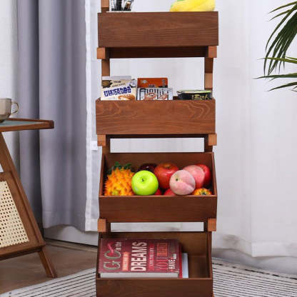 Farmhouse Wooden 3/4-Tier Snack Storage Display Shelves