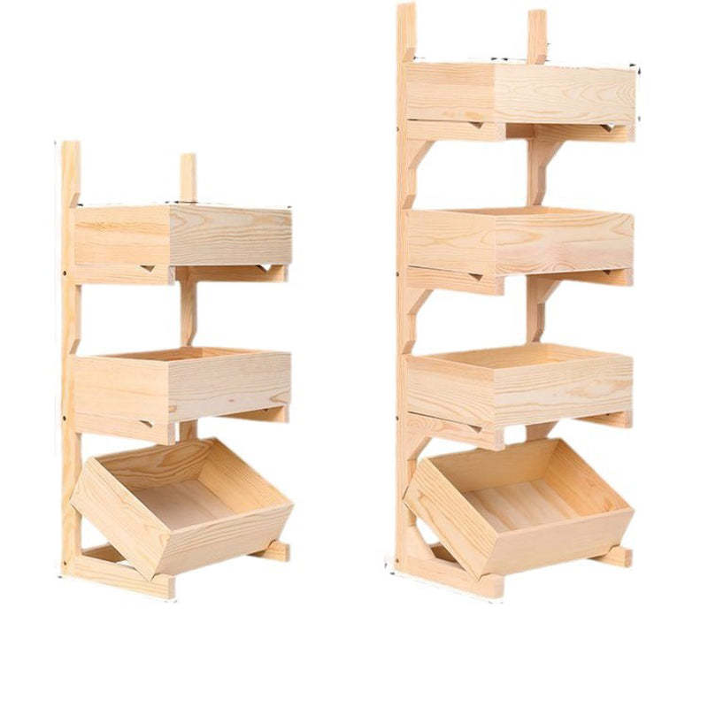 Farmhouse Wooden 3/4-Tier Snack Storage Display Shelves