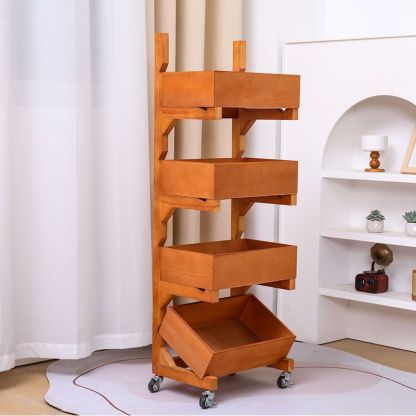 Farmhouse Wooden 3/4-Tier Snack Storage Display Shelves