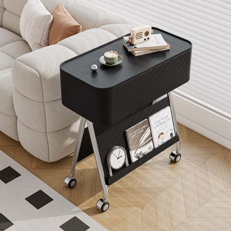Lighom top storage steel end & side tables for bedroom
