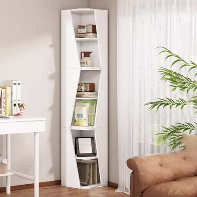 Minimalist Solid Wood Triangle 2/4/6-Tier Corner Bookcase