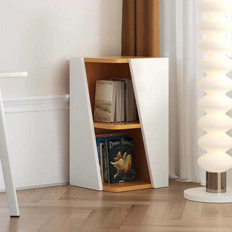 Triangle 6-tier solid bookcases in wood — 2-Tier Style A / Natural Wood