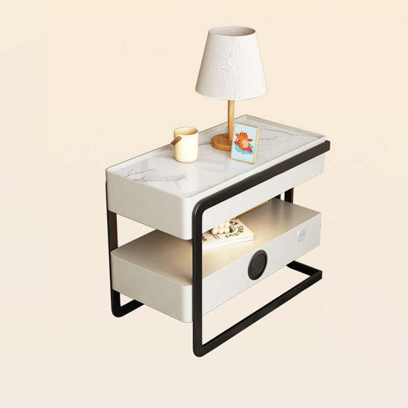 Contemporary Sintered Stone 2-Tier Side Table