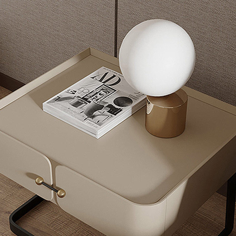 Mid-Century Eco-Board Carbon Steel 1-Drawer Nightstand