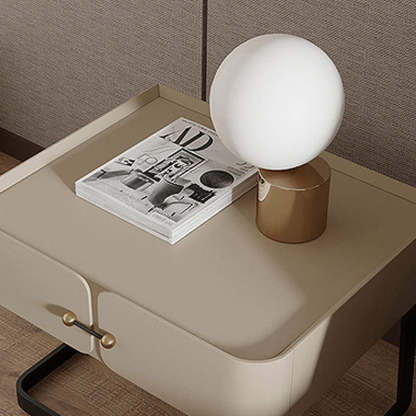 Mid-Century Eco-Board Carbon Steel 1-Drawer Nightstand