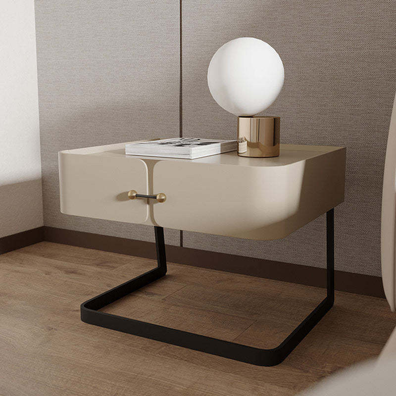 Mid-Century Eco-Board Carbon Steel 1-Drawer Nightstand