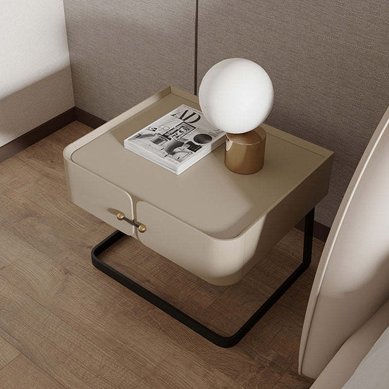 Mid-Century Eco-Board Carbon Steel 1-Drawer Nightstand