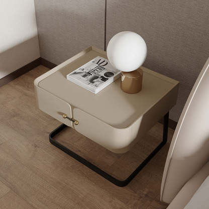 Mid-Century Eco-Board Carbon Steel 1-Drawer Nightstand