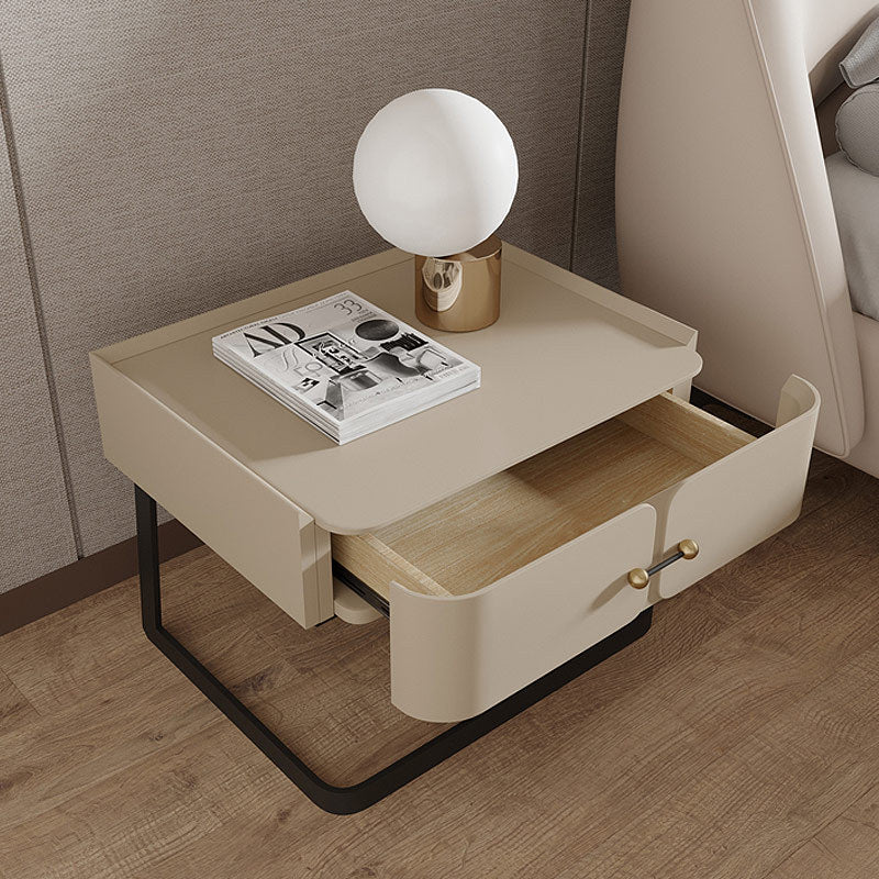 Mid-Century Eco-Board Carbon Steel 1-Drawer Nightstand