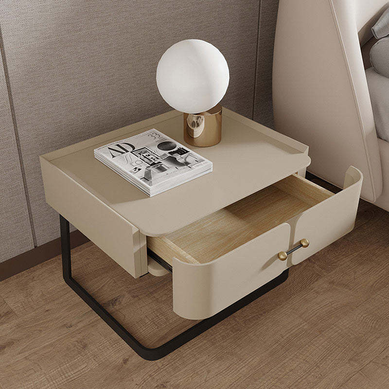 Mid-Century Eco-Board Carbon Steel 1-Drawer Nightstand