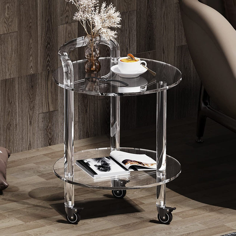Lighom minimalist end rolling wood end & side tables