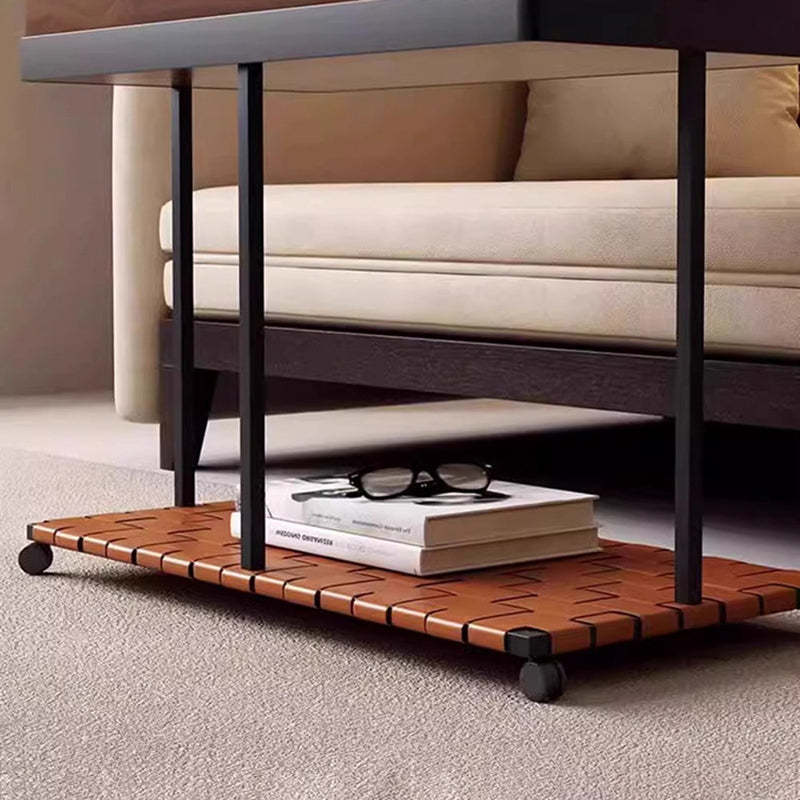 Eclectic Rotatable Solid Wood 2-Tier End Table