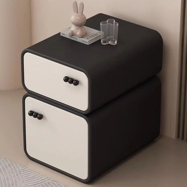 Scandinavian Cream Wood 2-Drawer Nightstand — Wood / Beige