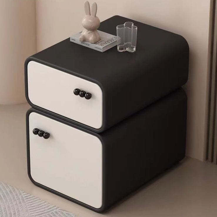Scandinavian Cream Wood 2-Drawer Nightstand — Wood / Beige