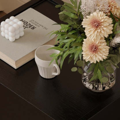 Minimalist Wood Glass 1-Drawer Nightstand