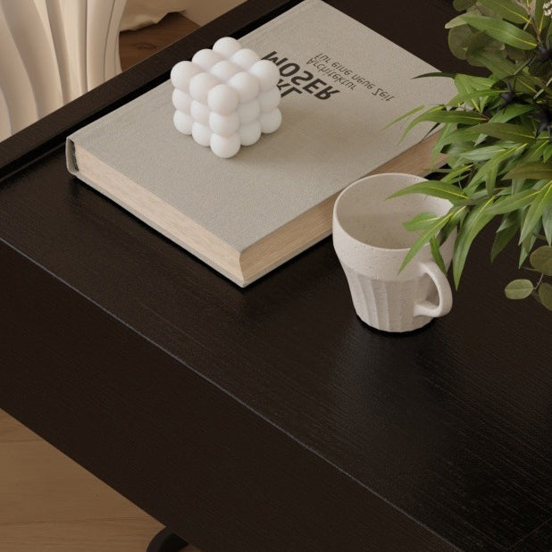 Minimalist Wood Glass 1-Drawer Nightstand