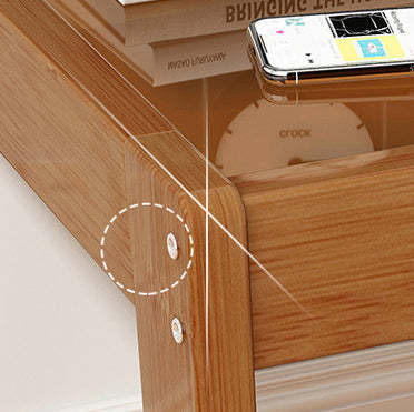 Minimalist Wood Glass 2-Tier Nightstand — Dark Brown
