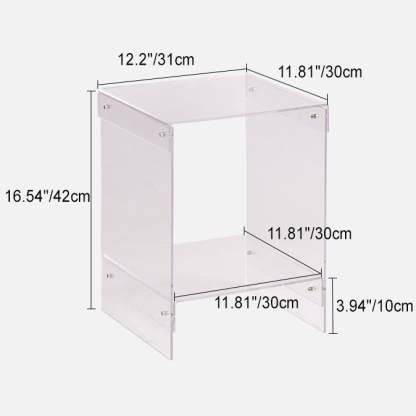 Minimalist Acrylic 2-Tier End Table — Frosted White