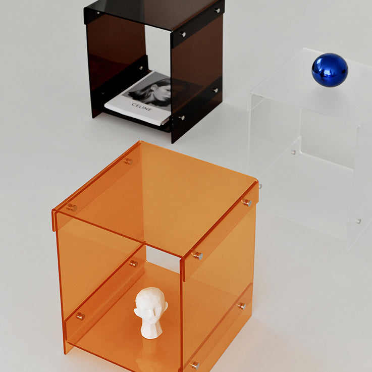 Minimalist Acrylic 2-Tier End Table