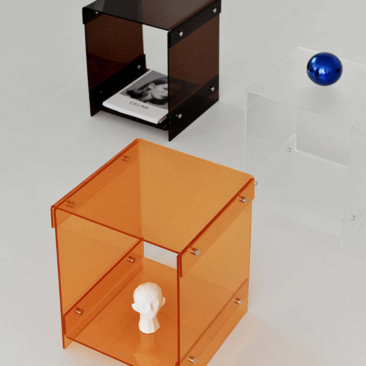 Minimalist Acrylic 2-Tier End Table