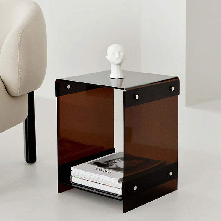 Minimalist Acrylic 2-Tier End Table