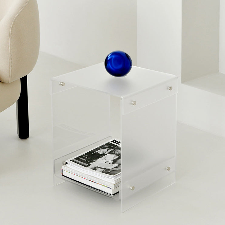 Minimalist Acrylic 2-Tier End Table