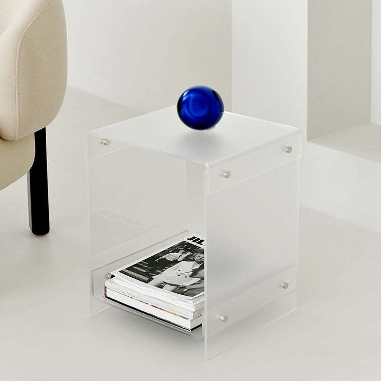 Minimalist Acrylic 2-Tier End Table