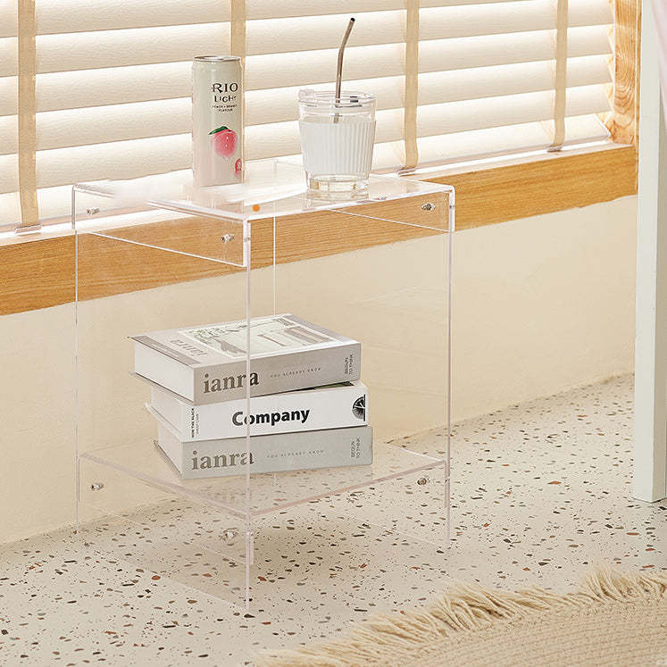 Minimalist Acrylic 2-Tier End Table