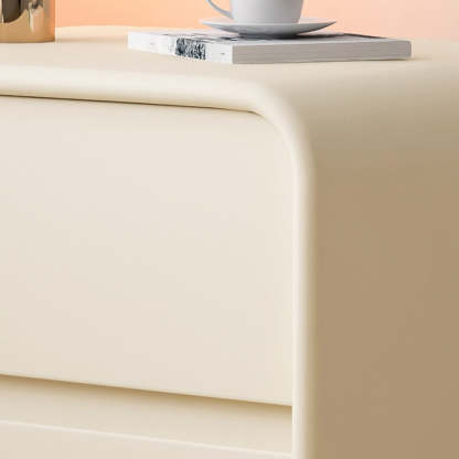 Scandinavian Wood Veneer 2-Drawer Nightstand — Pink