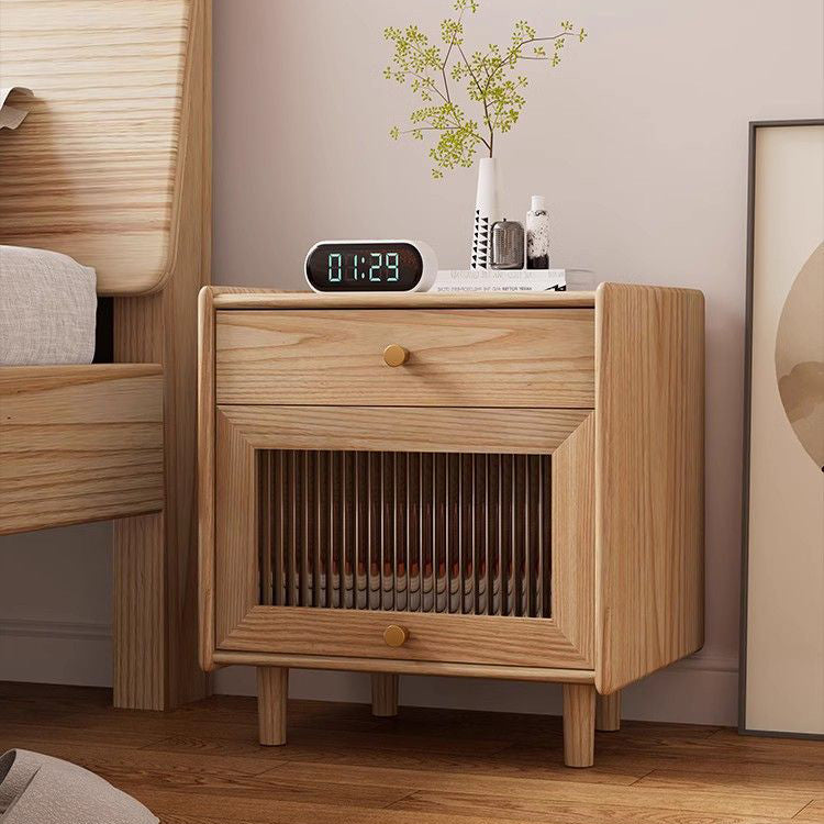 Minimalist Wood Rock Slab 2-Drawer Nightstand - Owc