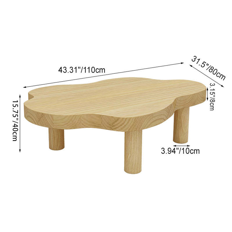 Scandinavian Cloud Cream Wood Coffee Table — White