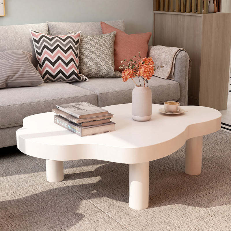 Scandinavian Cloud Cream Wood Coffee Table — White