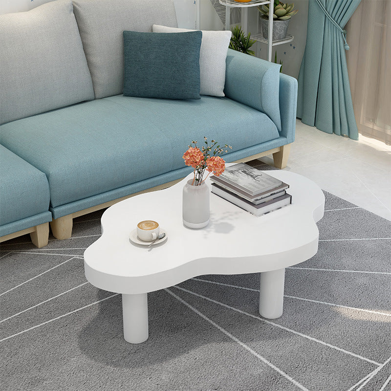 Scandinavian Cloud Cream Wood Coffee Table — Black