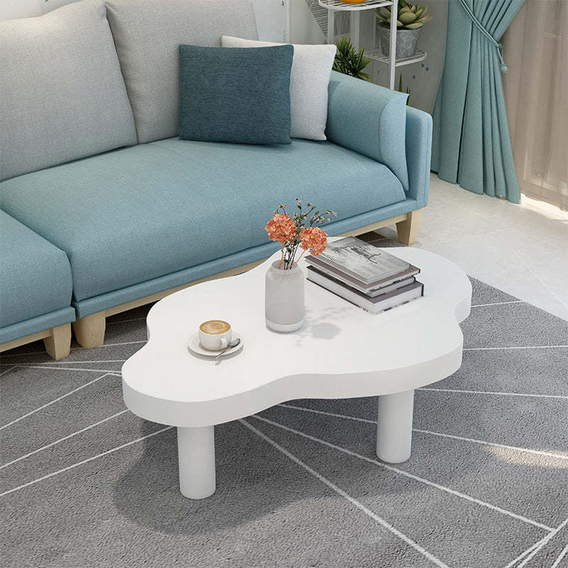 Scandinavian Cloud Cream Wood Coffee Table — Black
