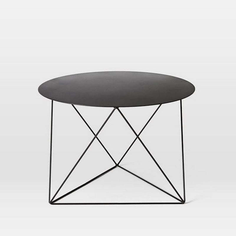 Minimalist Triangle-Leg Iron Coffee Table