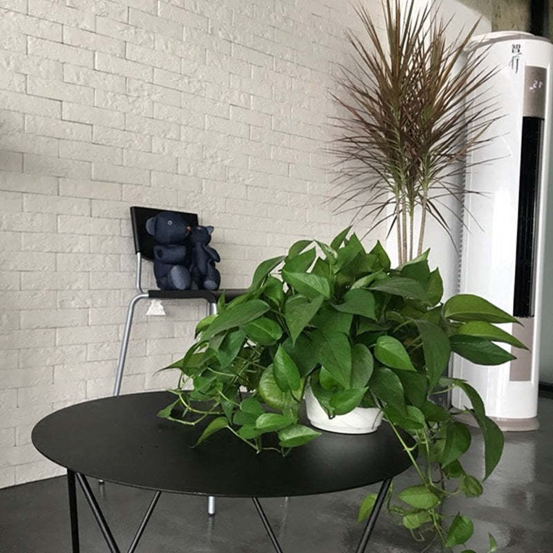 Minimalist Triangle-Leg Iron Coffee Table — White