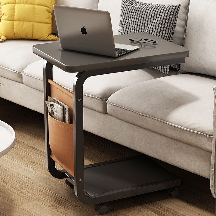 Minimalist Roller Metal Wood End Table