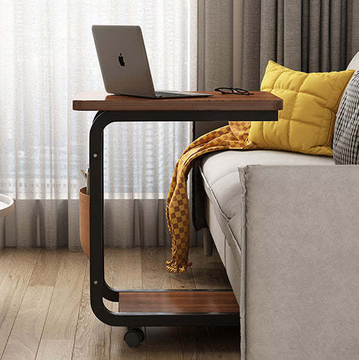 Minimalist Roller Metal Wood End Table