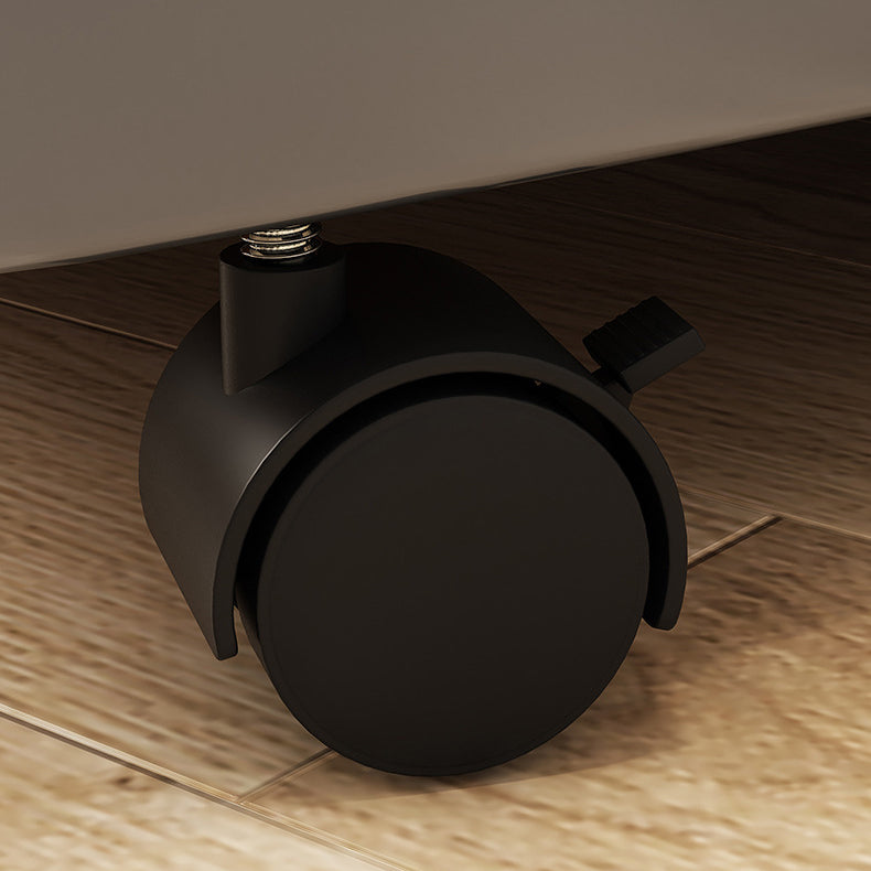 Minimalist Roller Metal Wood End Table