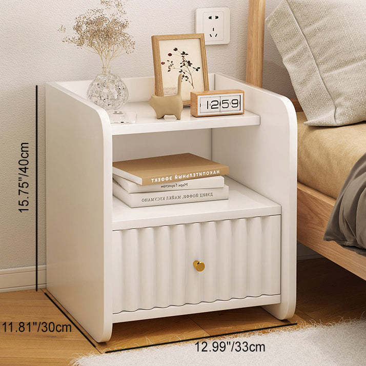 Minimalist Wave Density Panel Nightstand