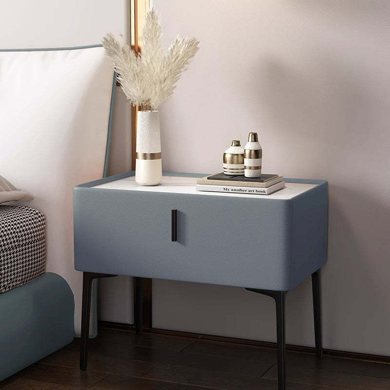 Gray nordic slab rock nightstands — 15.75" L x 15.75" W x 19.69" H / Blue